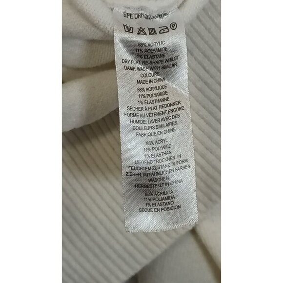 French Connection Women's Knit XL Ivory Pullover Sweater Acrylic Oversized - Picture 7 of 11